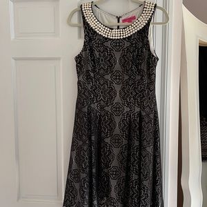 Betsy Johnson worn once! Black lace overlay dress
